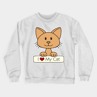 Orange Cat - I Love My Cat Crewneck Sweatshirt